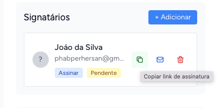 Posso enviar o link de assinatura pelo WhatsApp? link signatarios